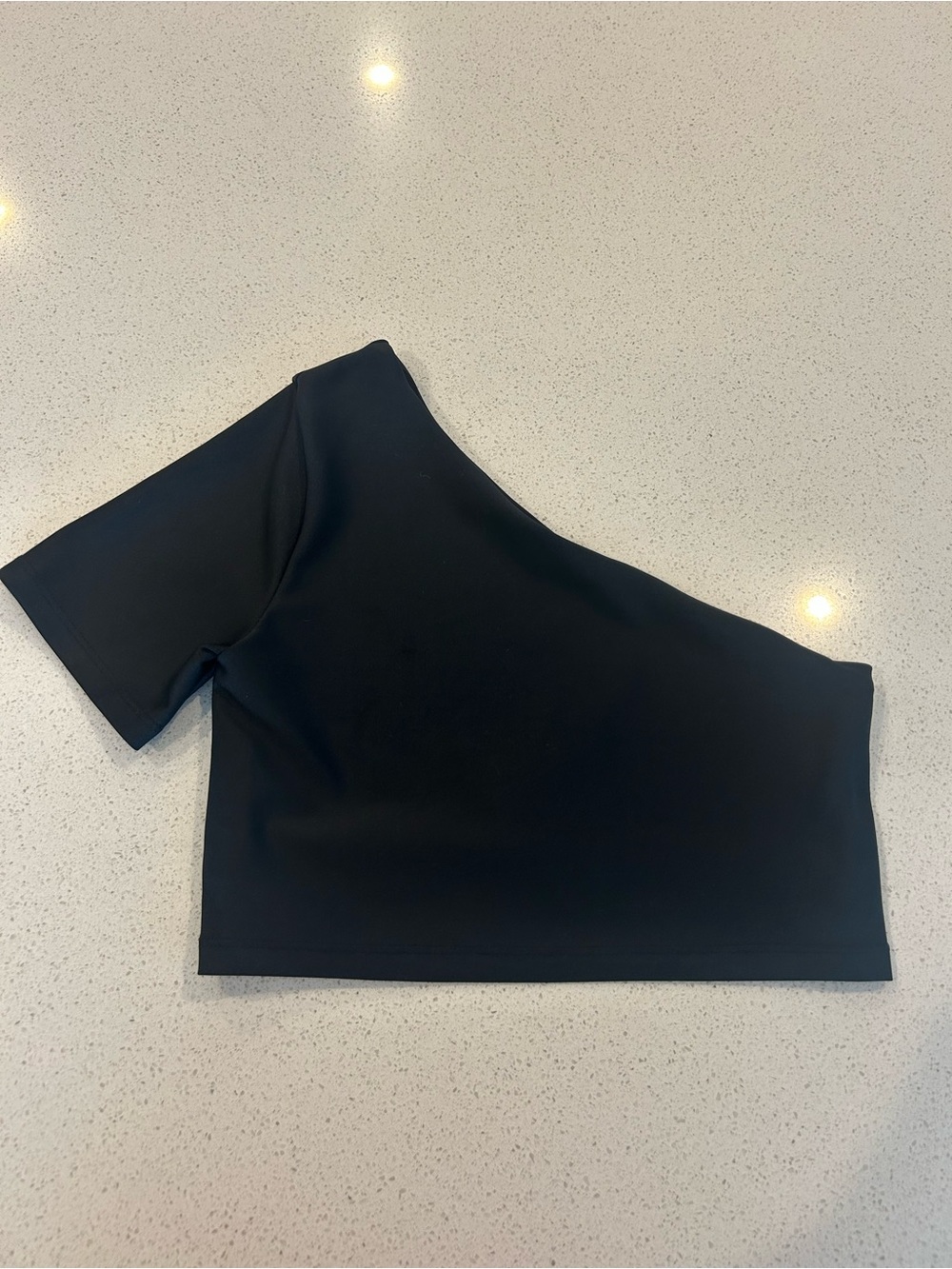 ALO Yoga One-Shoulder Black Crop Top